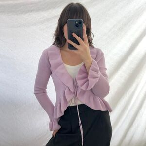 Pink-rose Women's Purple and Pink Cardigan